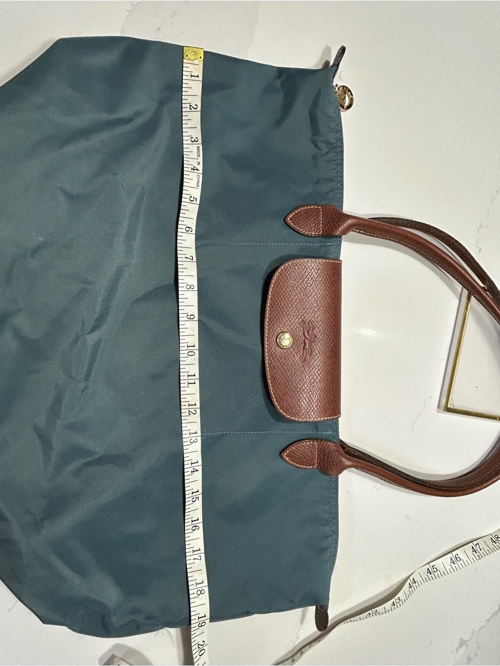 Longchamp Le Pliage Original Large Nylon Shoulder Tote Steel Blue/Grey*See Pics - Picture 3 of 14